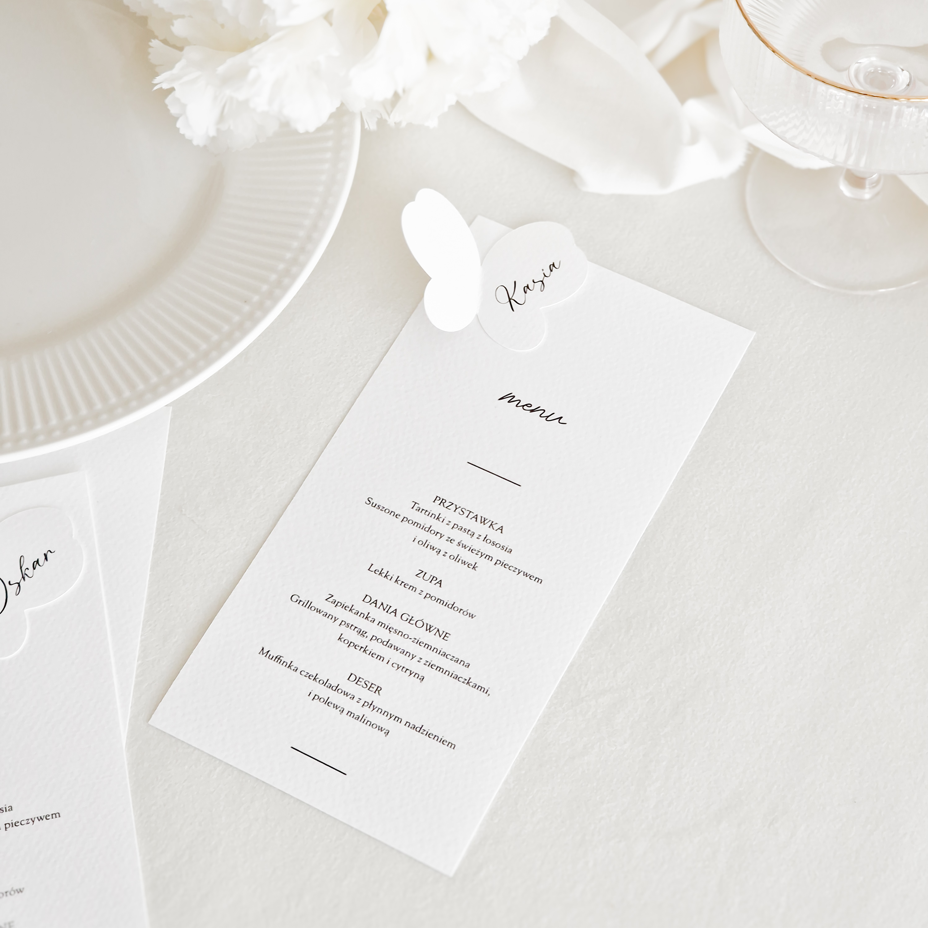 Menu weselne z winietką motylkiem - obrazek 4