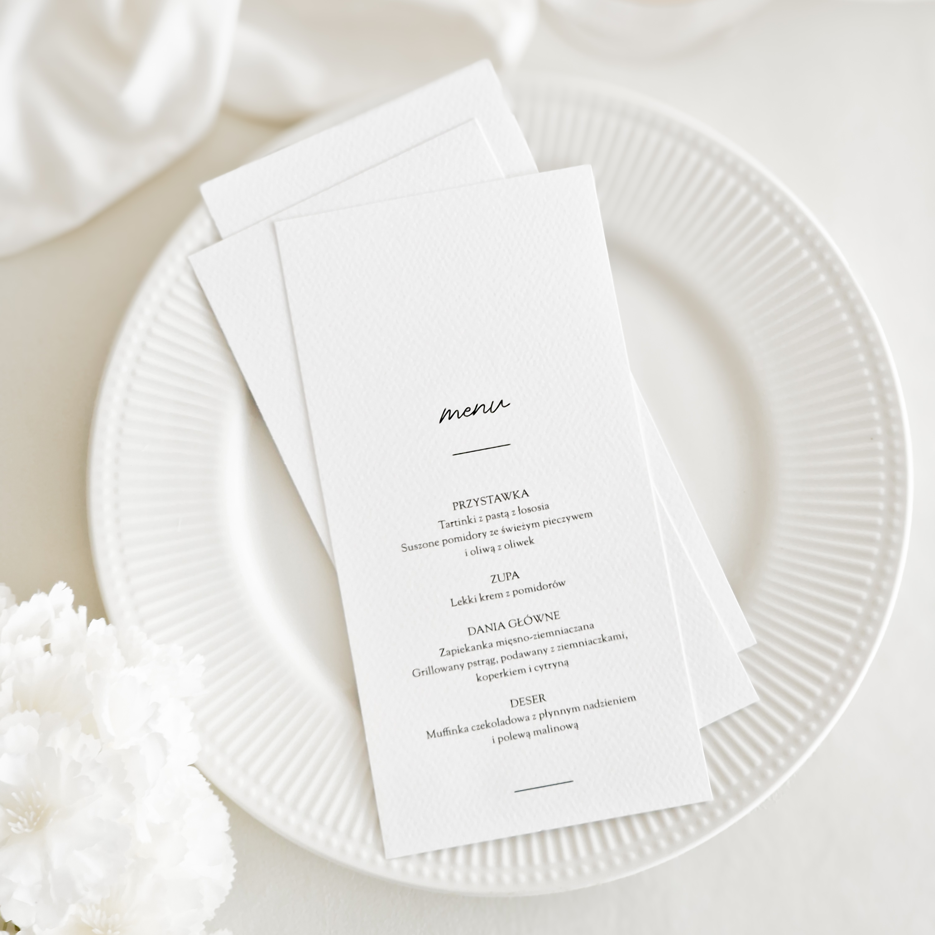 Menu weselne z winietką motylkiem - obrazek 2